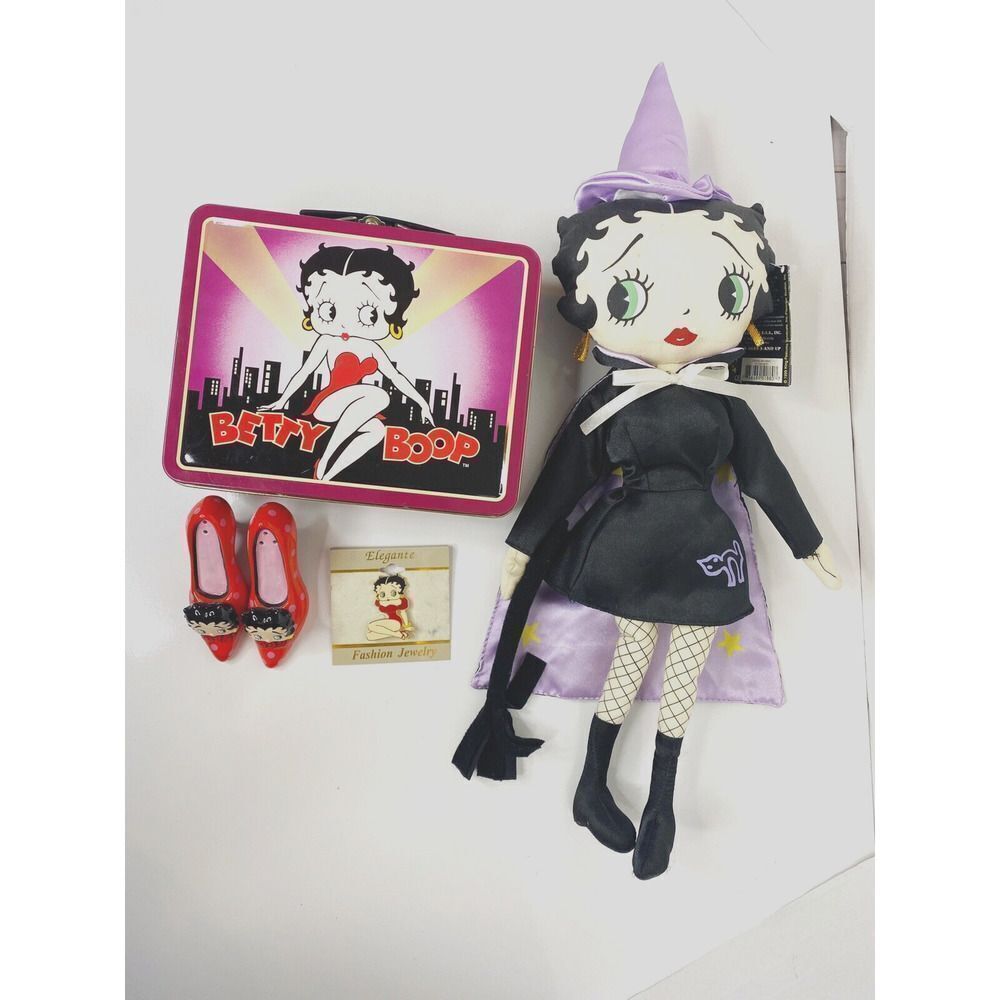 BETTY BOOP COLLECTORS LOT Witch Plush Mini Lunch Box Salt Pepper Shaker